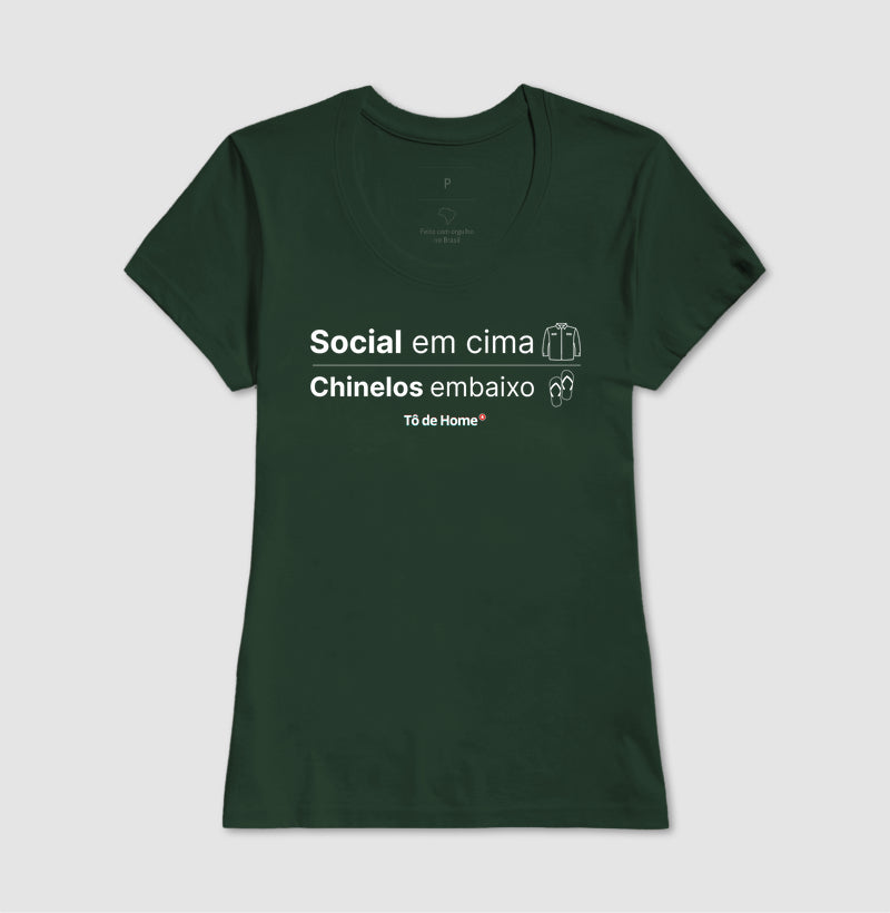 Social em cima, chinelos embaixo