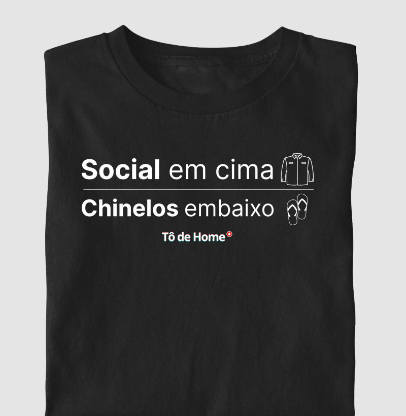 Social em cima, chinelos embaixo