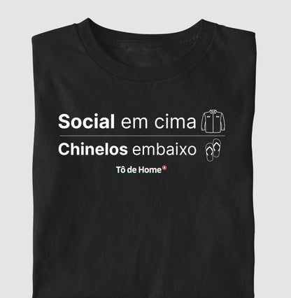 Social em cima, chinelos embaixo