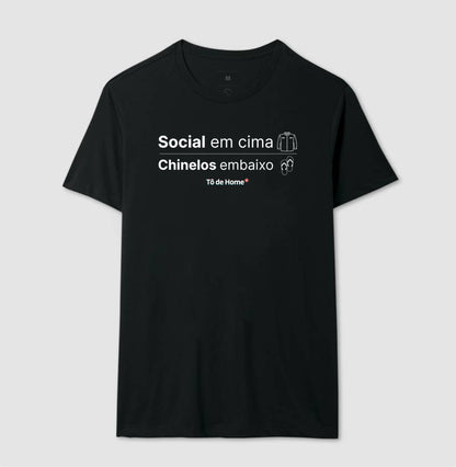 Social em cima, chinelos embaixo