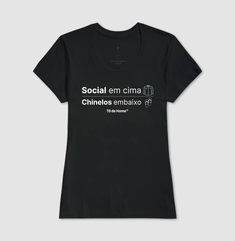 Social em cima, chinelos embaixo