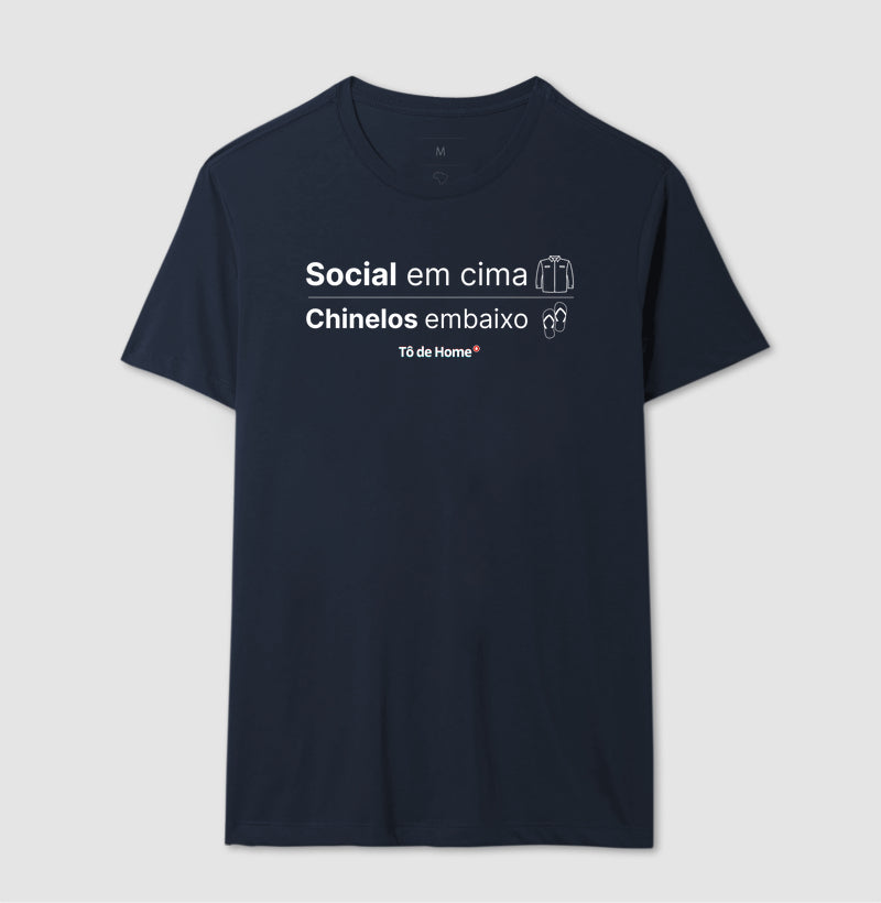 Social em cima, chinelos embaixo