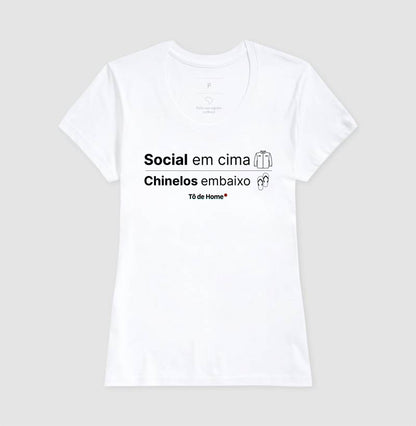 Social em cima, chinelos embaixo